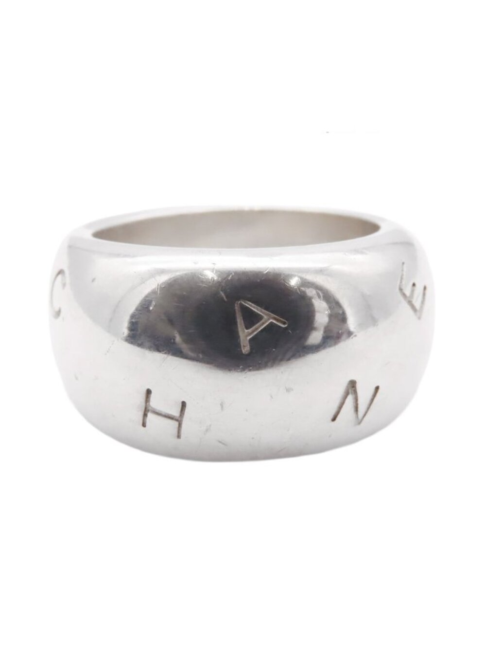 Chanel Ring Silver Logo